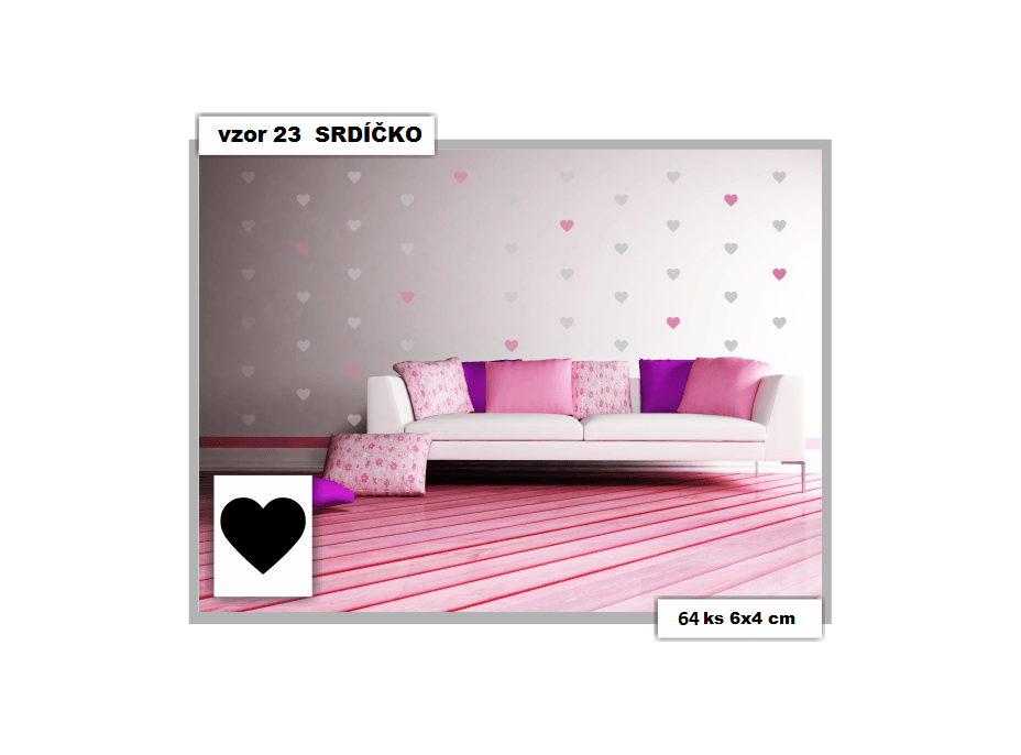 Samolepky DECOR COLOR vzor 23 - SRDIEČKO