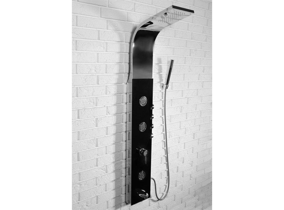 Sprchový panel LUXURY BLACK s výtokovým ramienkom