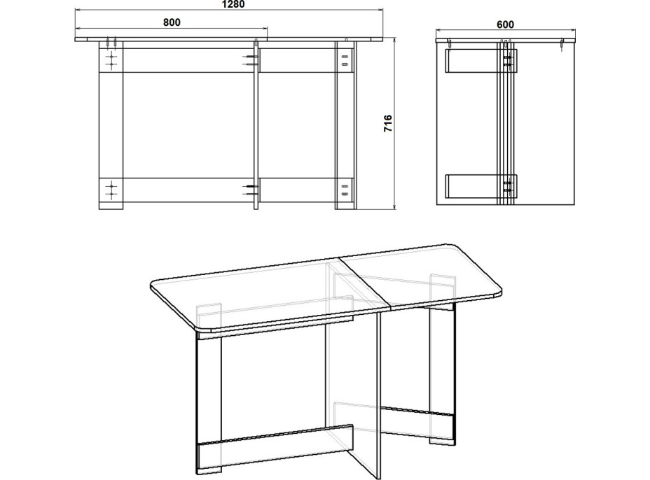 Rozkladací stôl SMART-6 jedálenský