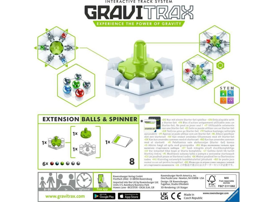 RAVENSBURGER GraviTrax Guličky a Centrifúga