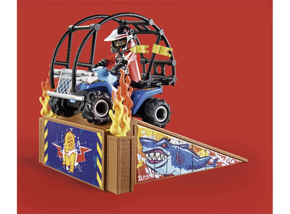 PLAYMOBIL® Stunt Show 70820 Starter Pack Kaskadérska show so štvorkolkou a ohnivou rampou