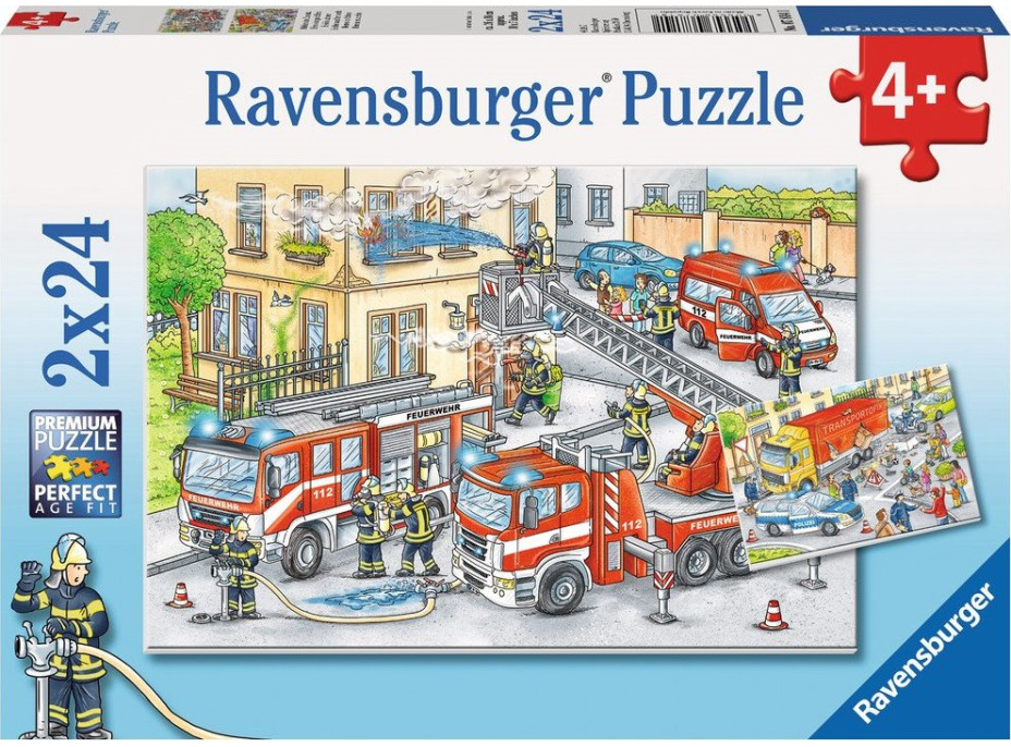 RAVENSBURGER Puzzle Hrdinovia v akcii 2x24 dielikov
