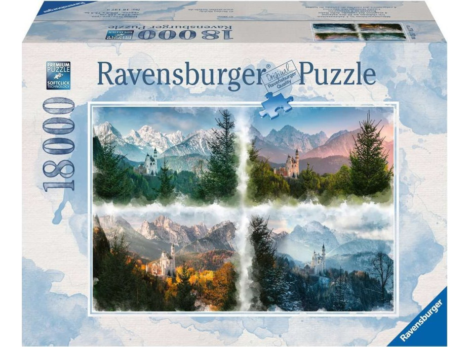 RAVENSBURGER Puzzle Neuschwanstein v štyroch ročných obdobiach 18000 dielikov