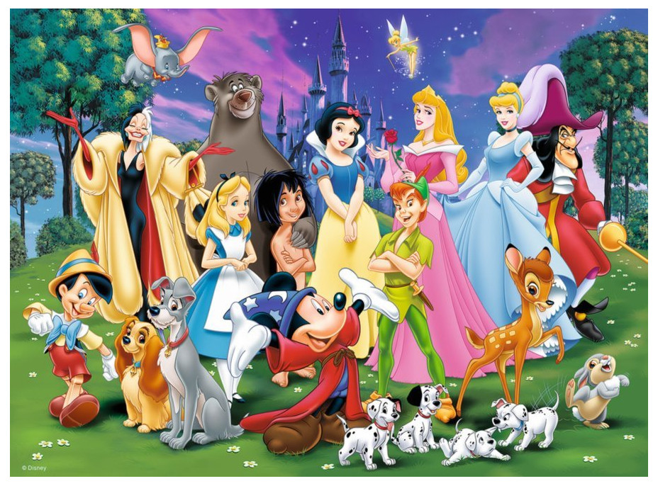 RAVENSBURGER Puzzle Rozprávkové Disney postavy XXL 200 dielikov