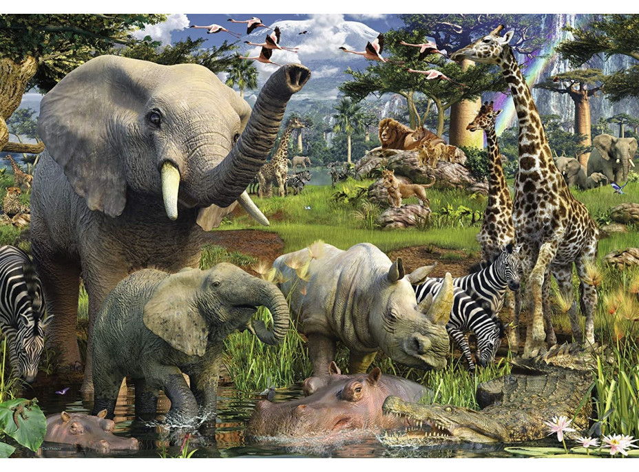 RAVENSBURGER Puzzle Zvieratá pri zdroji vody 18000 dielikov