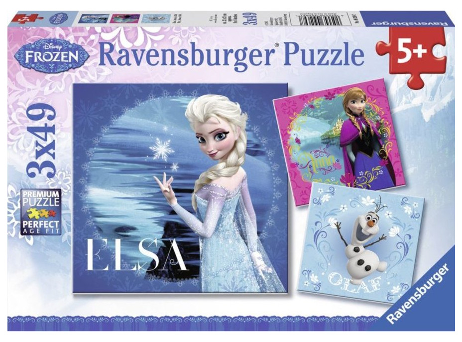 RAVENSBURGER Puzzle Ľadové kráľovstvo 3x49 dielikov