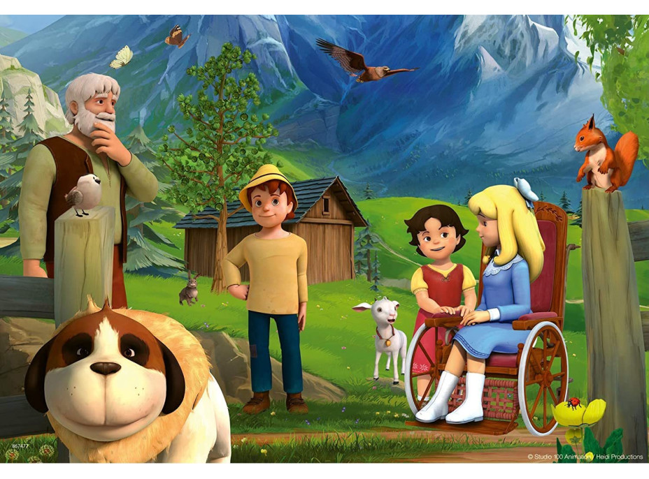 RAVENSBURGER Puzzle Heidi: Spoločný čas na horách 2x12 dielikov