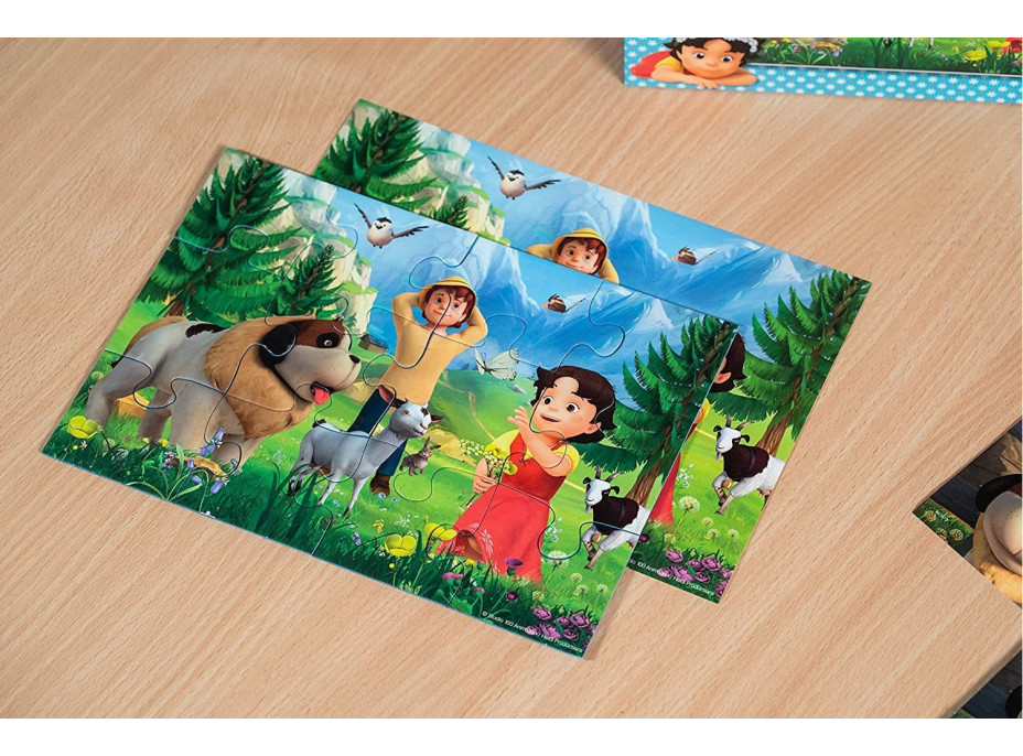 RAVENSBURGER Puzzle Heidi: Spoločný čas na horách 2x12 dielikov