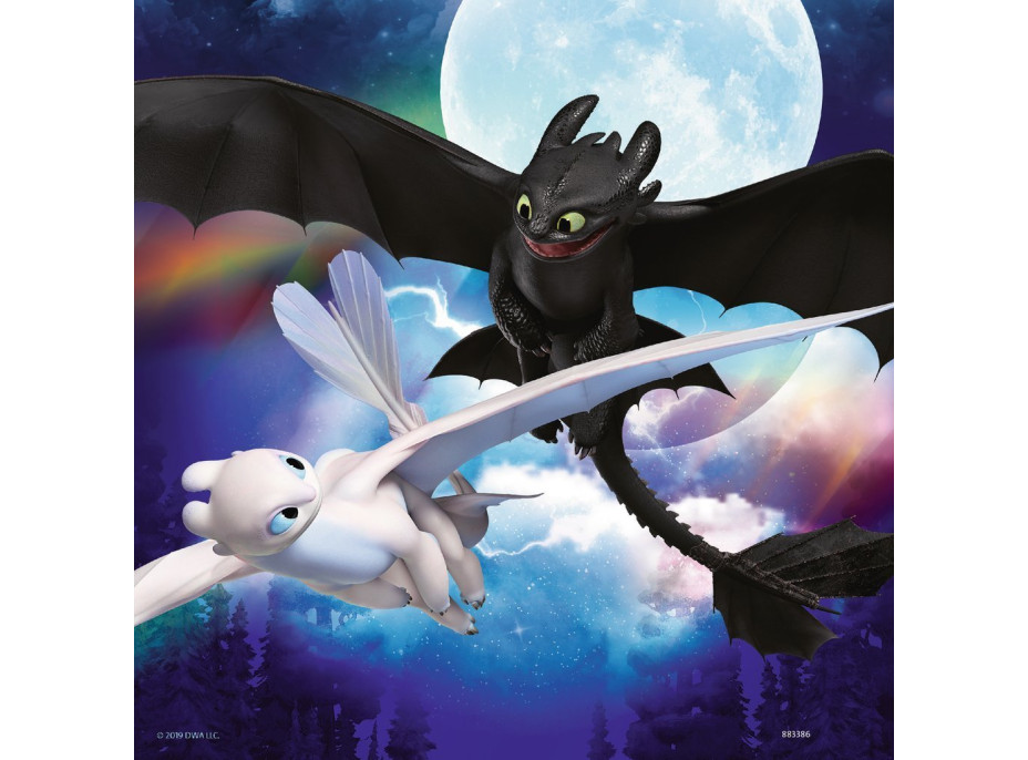 RAVENSBURGER Puzzle Ako vycvičiť draka III 3x49 dielikov