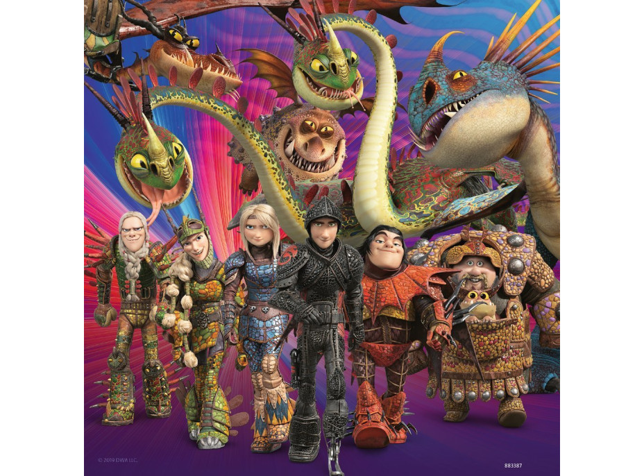 RAVENSBURGER Puzzle Ako vycvičiť draka III 3x49 dielikov