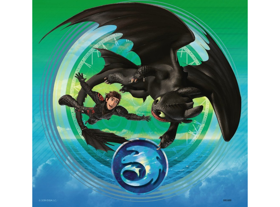 RAVENSBURGER Puzzle Ako vycvičiť draka III 3x49 dielikov