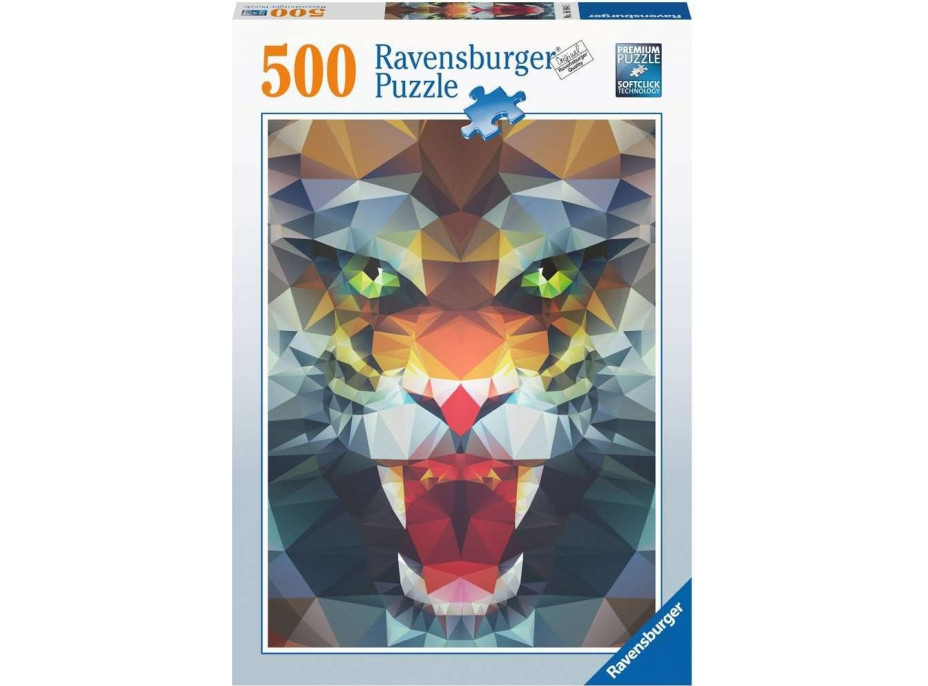RAVENSBURGER Puzzle Polygónový tiger 500 dielikov