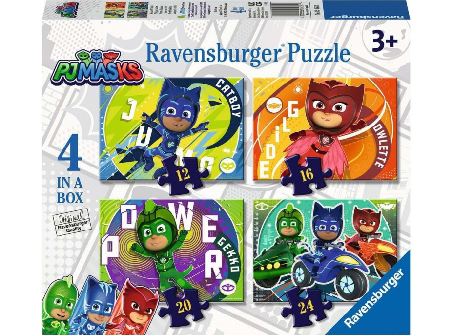 RAVENSBURGER Puzzle Pyžamásky: Do Akcie 4v1 (12, 16, 20, 24 dielikov)
