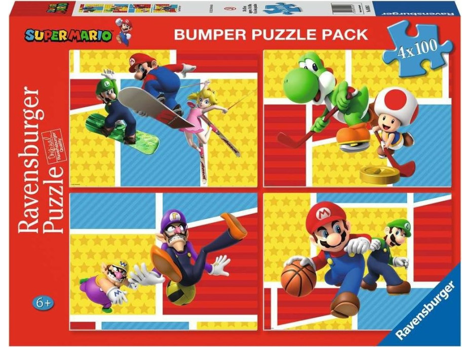 RAVENSBURGER Puzzle Super Mario 4x100 dielikov