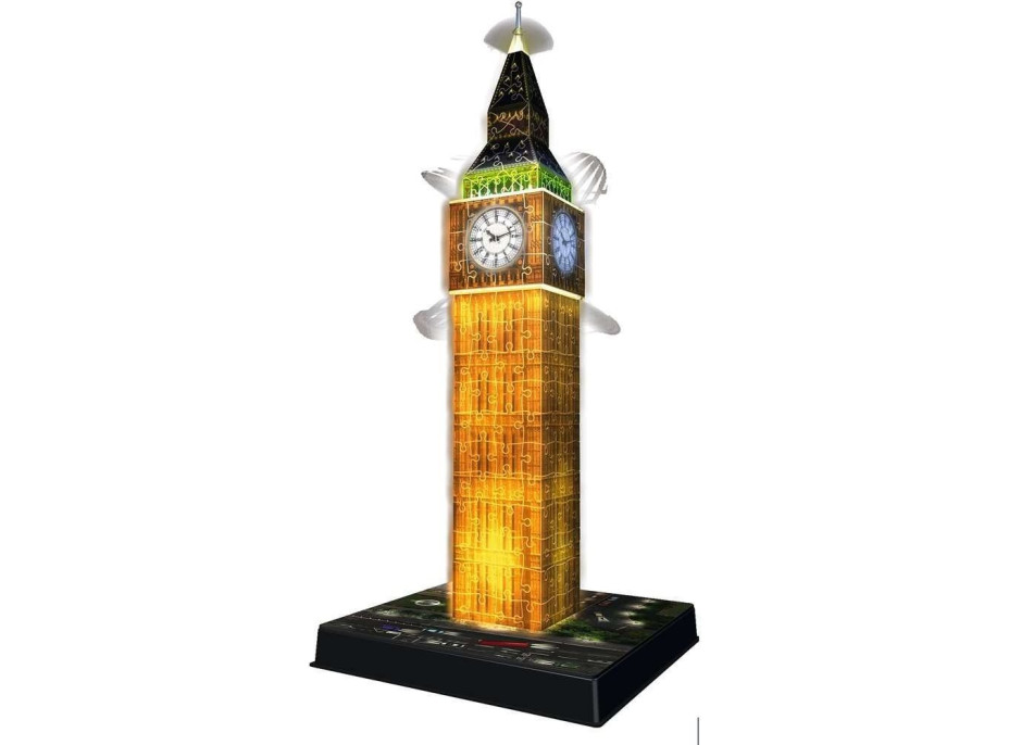 RAVENSBURGER Svietiace 3D puzzle Nočná edícia Big Ben 216 dielikov