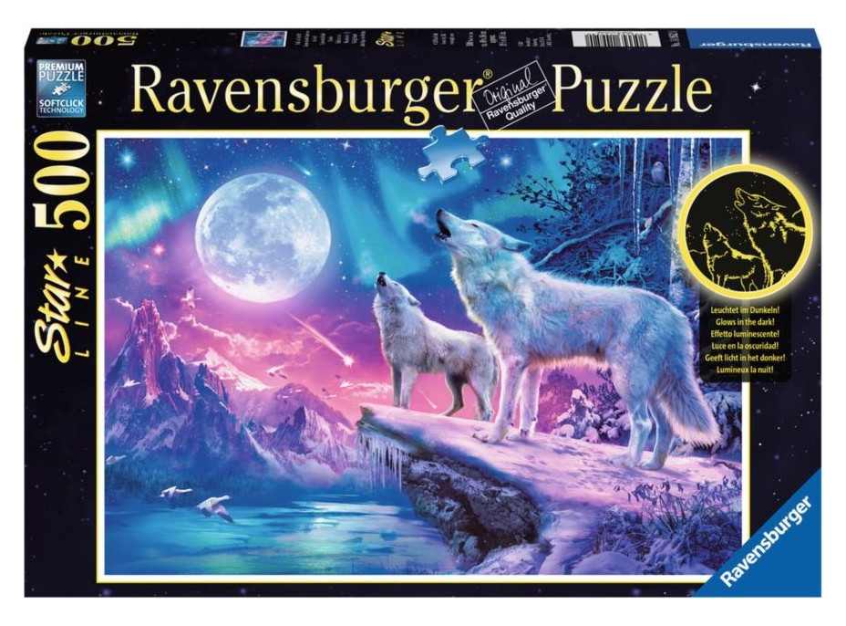 RAVENSBURGER Svietiace puzzle Vytie za súmraku 500 dielikov
