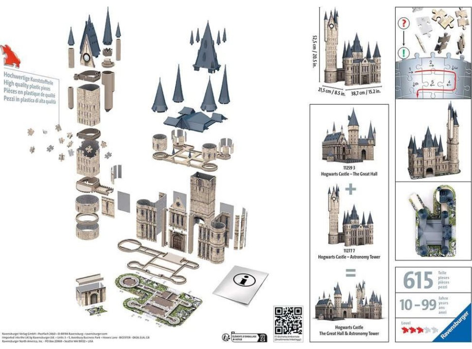 RAVENSBURGER 3D puzzle Harry Potter: Bradavice, Astronomická veža 615 dielikov