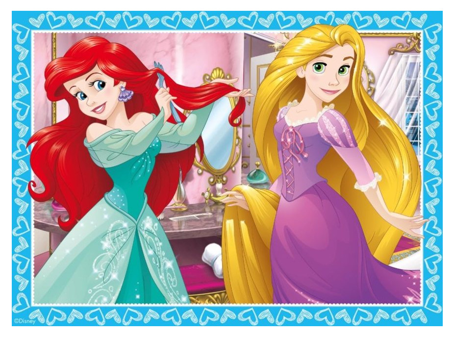 RAVENSBURGER Puzzle Disney Princezné: Láskyplná starostlivosť 4v1 (12,16,20,24 dielikov)