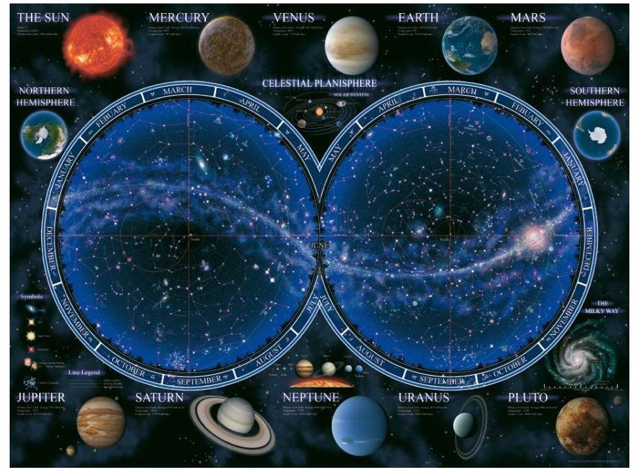 RAVENSBURGER Puzzle Hviezdna mapa oblohy 1500 dielikov