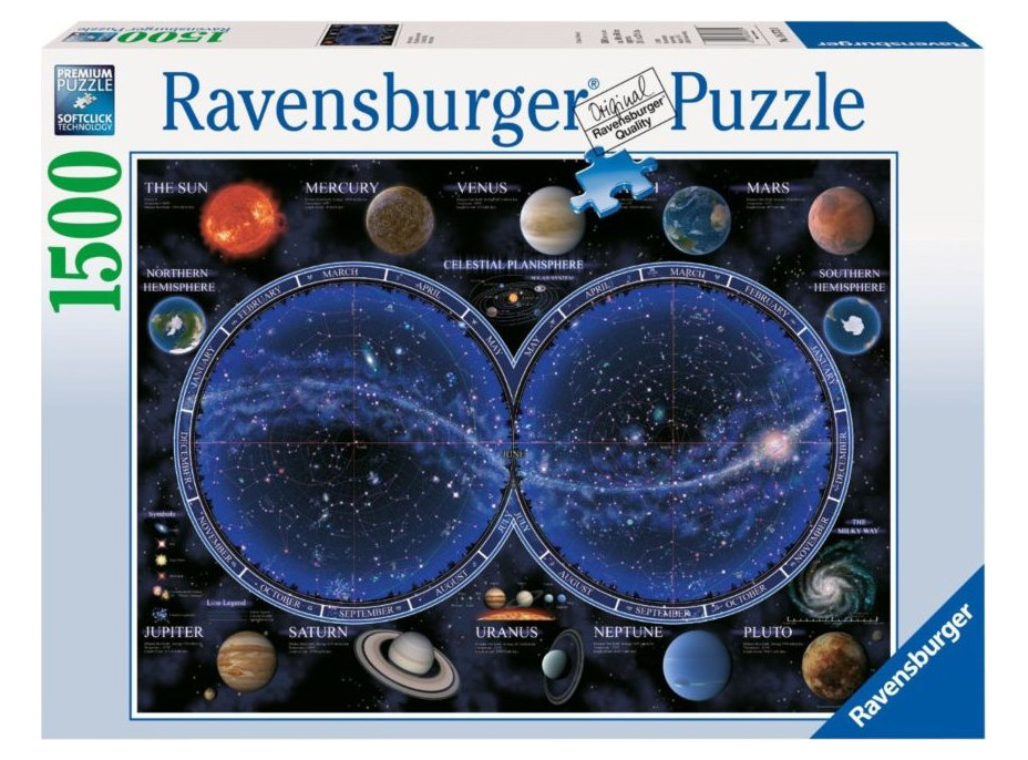 RAVENSBURGER Puzzle Hviezdna mapa oblohy 1500 dielikov