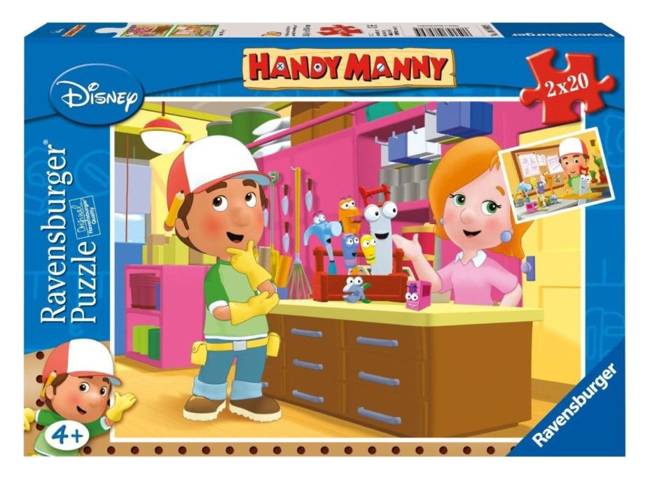 RAVENSBURGER Puzzle Majster Manny (Handy Manny) 2x20 dielikov