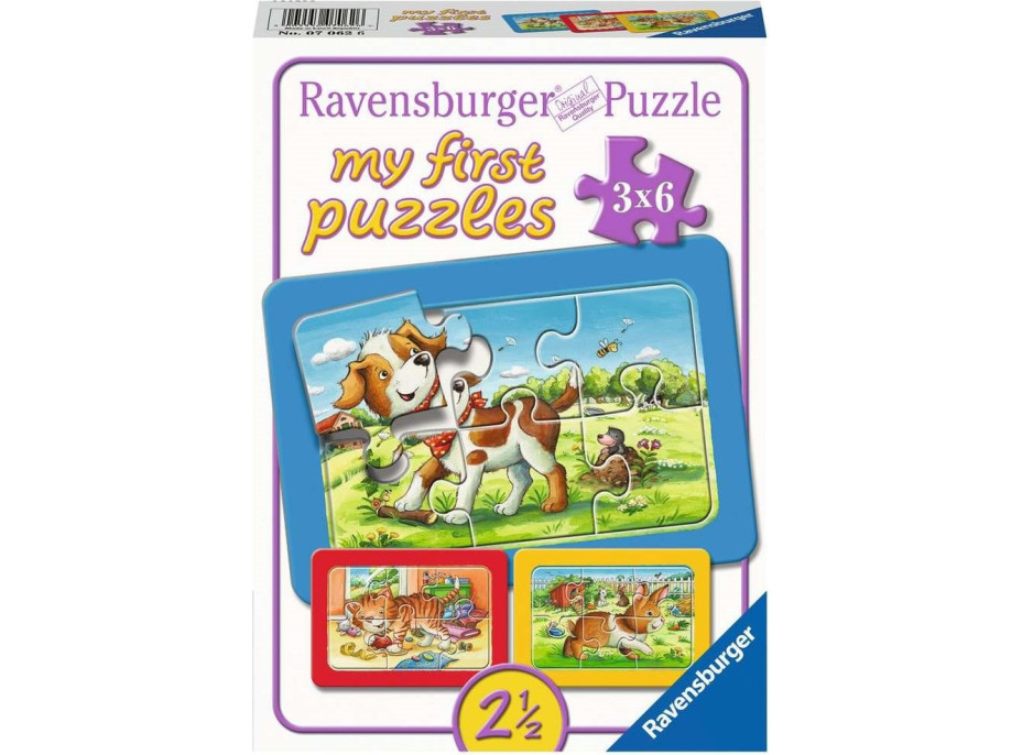 RAVENSBURGER Moje prvé puzzle Zvierací kamaráti 3x6 dielikov