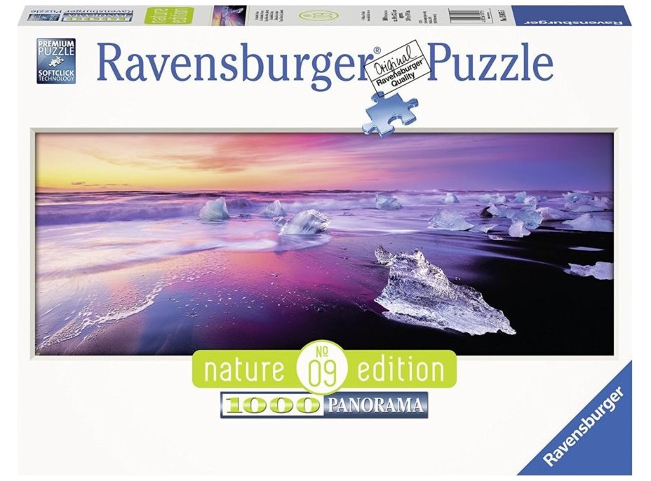 RAVENSBURGER Panoramatické puzzle Jazero Jökulsárlón, Island 1000 dielikov