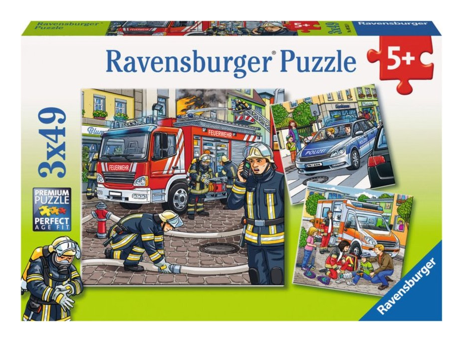 RAVENSBURGER Puzzle Záchranári 3x49 dielikov