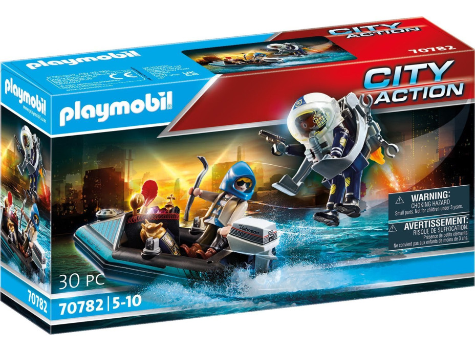 PLAYMOBIL® City Action 70782 Policajný Jetpack: Zatknutie zlodeja umenia