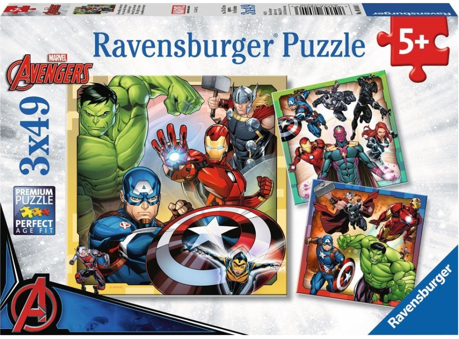 RAVENSBURGER Puzzle Avengers 3x49 dielikov