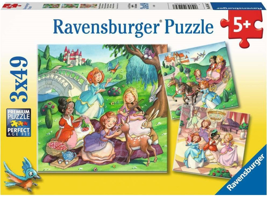 RAVENSBURGER Puzzle Malé princezné 3x49 dielikov