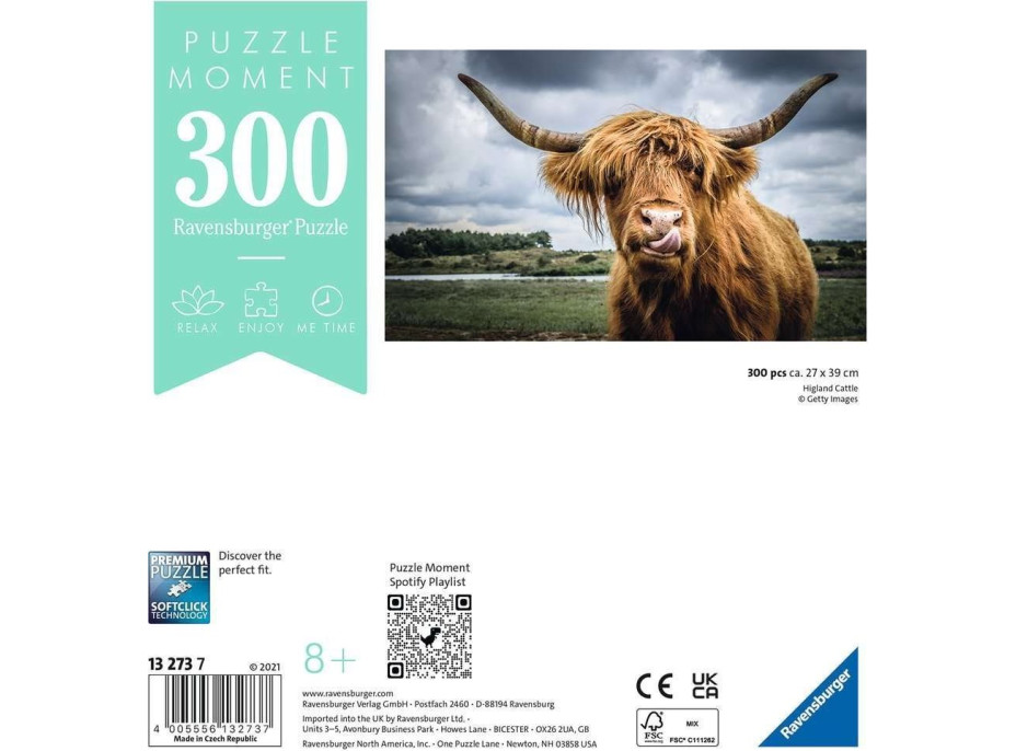 RAVENSBURGER Puzzle Moment: Highlandský dobytok 300 dielikov