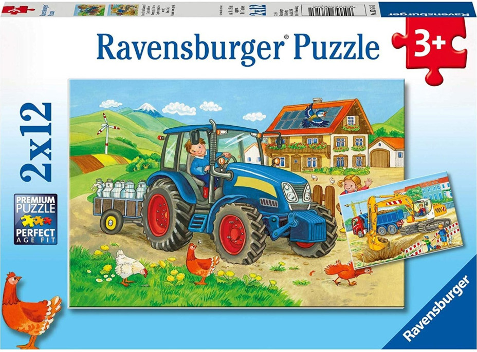 RAVENSBURGER Puzzle Na stavenisku 2x12 dielikov