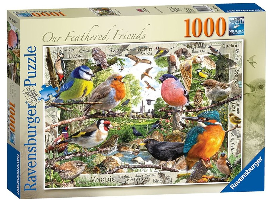 RAVENSBURGER Puzzle Naši operení priatelia 1000 dielikov