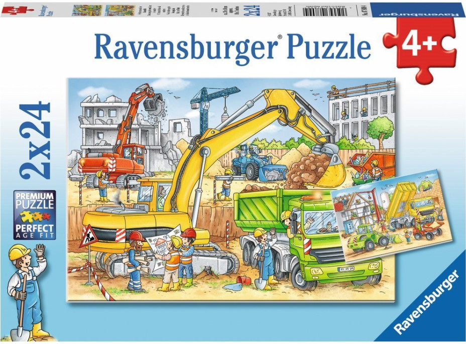 RAVENSBURGER Puzzle Práca na stavbe 2x24 dielikov