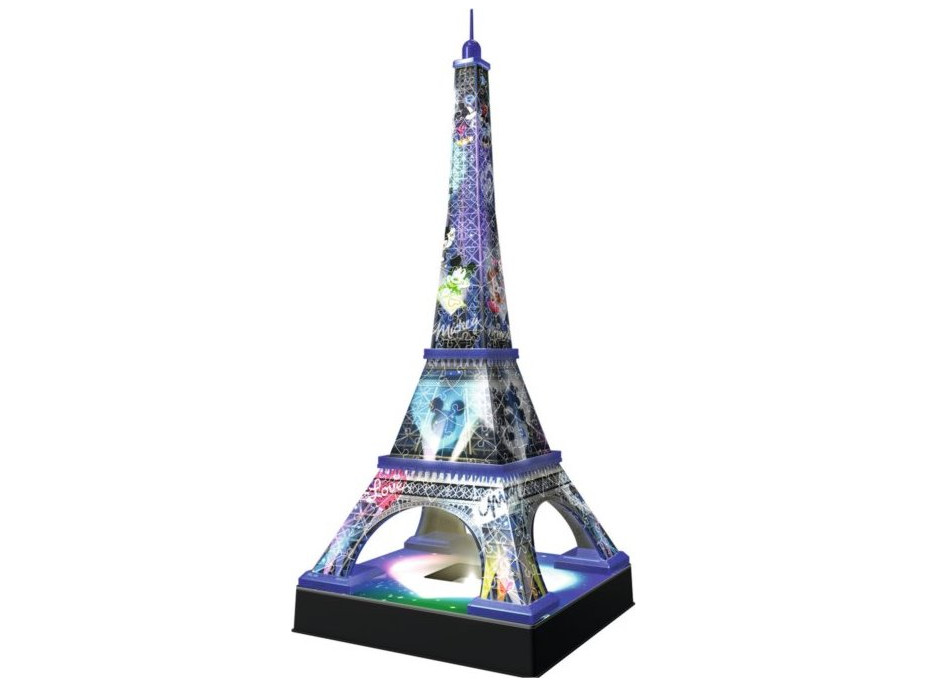 RAVENSBURGER Svietiace 3D puzzle Nočná edícia Eiffelova veža Disney 216 dielikov