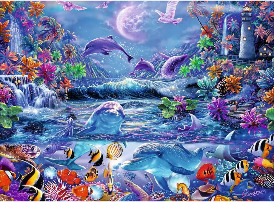 RAVENSBURGER Svietiace puzzle Magický spln 500 dielikov