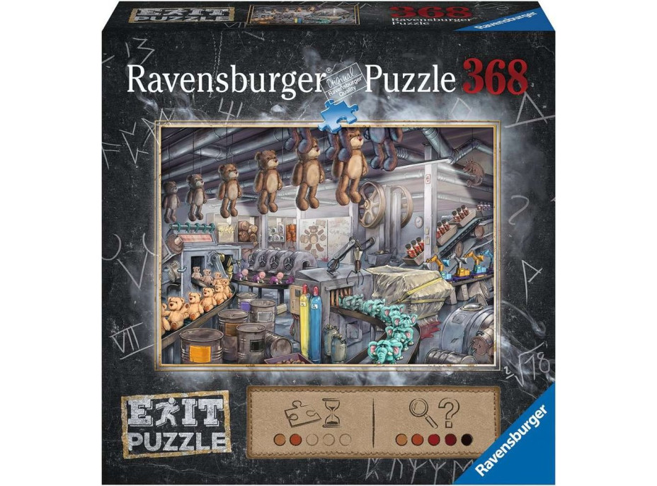RAVENSBURGER Únikové EXIT puzzle Továreň na hračky 368 dielikov