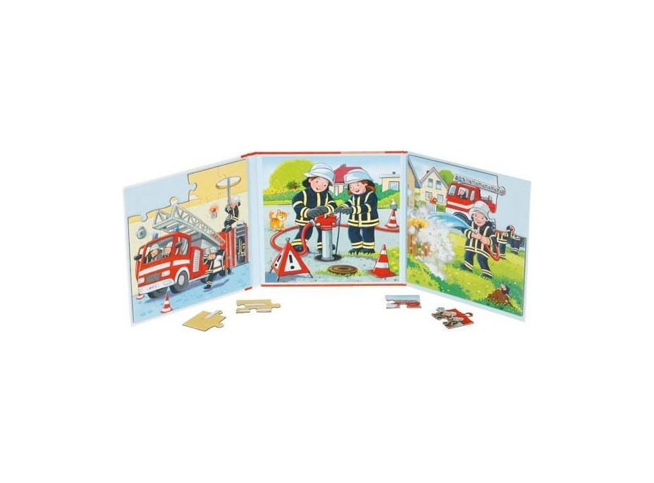 GOKI Magnetická puzzle kniha Hasičský zbor 2x20 dielikov