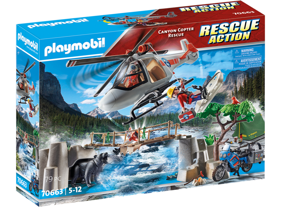 PLAYMOBIL® Rescue Action 70663 Nasadenie helikoptéry v kaňone