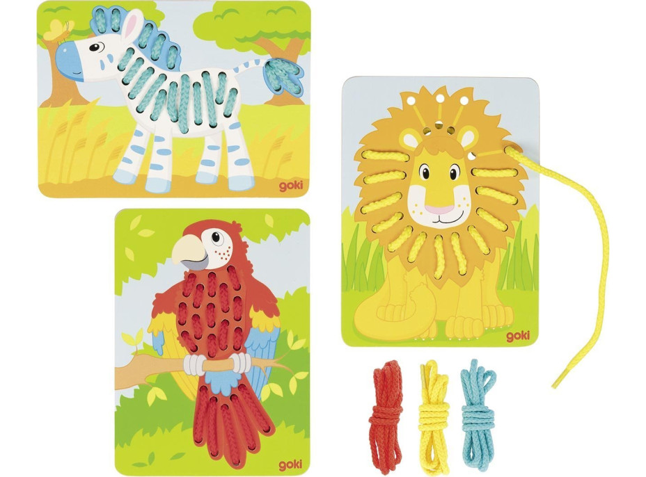 GOKI Prevliekacie obrázky - papagáj, lev a zebra