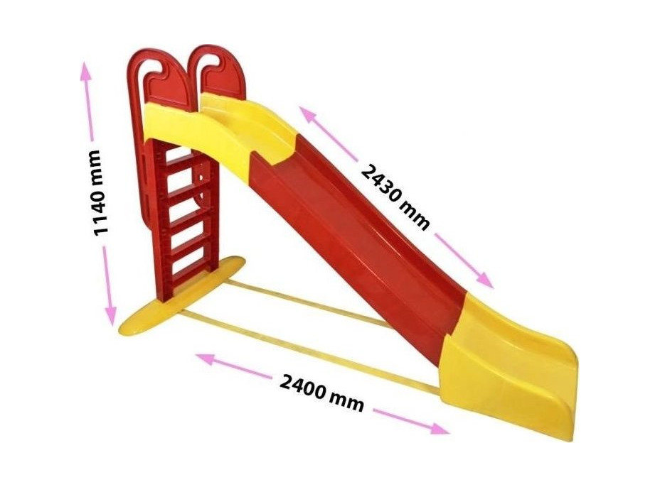 DOLONI Šmykľavka 243cm červeno-žltá