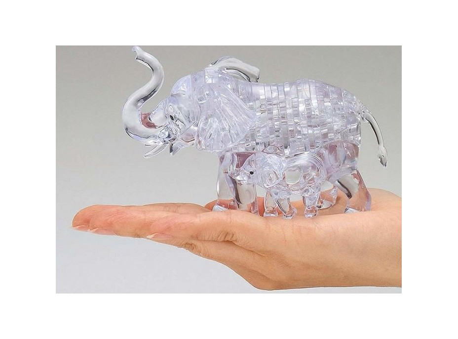 HCM KINZEL 3D Crystal puzzle Slon s mláďaťom 46 dielikov