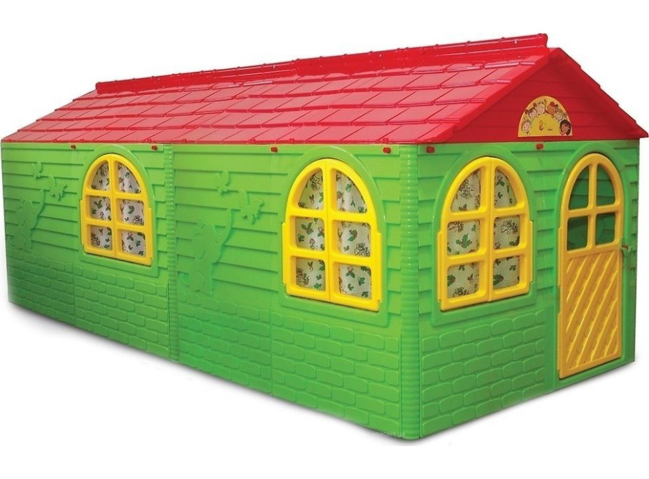 DOLONI Detský záhradný domček XXL zeleno-červený
