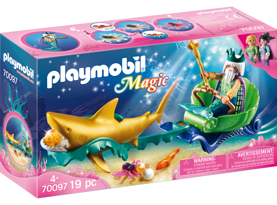 PLAYMOBIL® Magic 70097 Kráľ morí so žraločím kočiarom