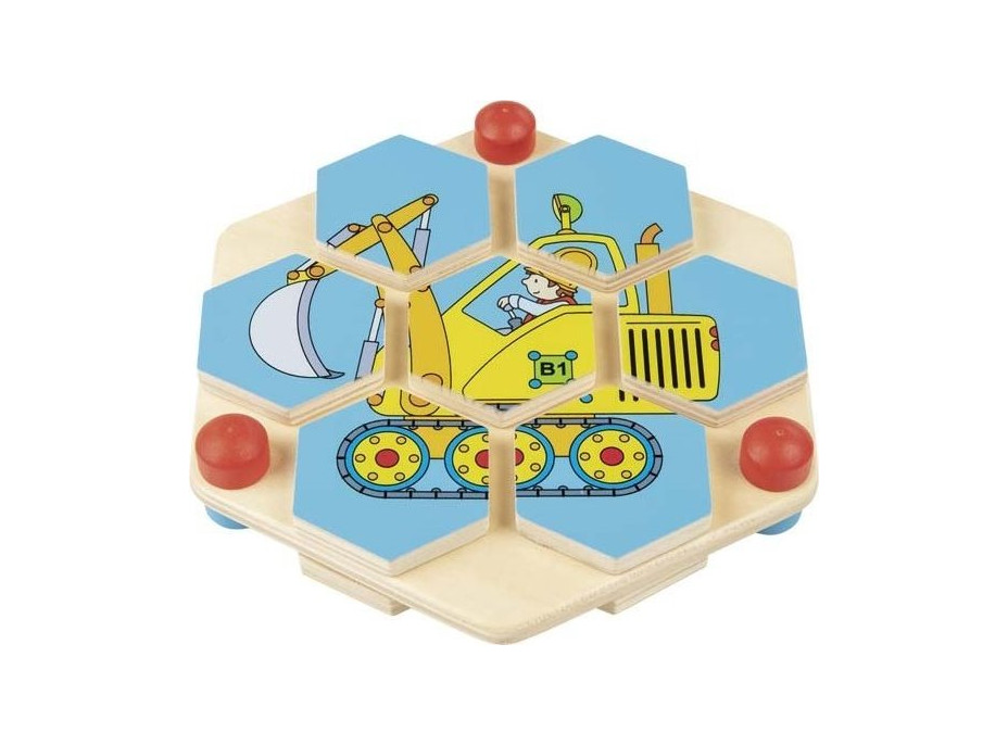 GOKI Puzzle hexagon Stavebné stroje