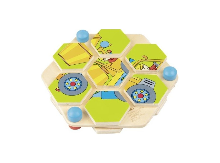 GOKI Puzzle hexagon Stavebné stroje