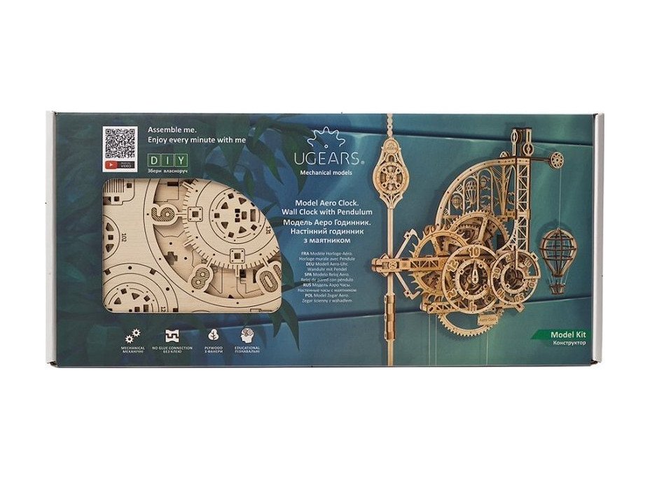 UGEARS 3D puzzle Aero Clock s kyvadlom 320 dielikov