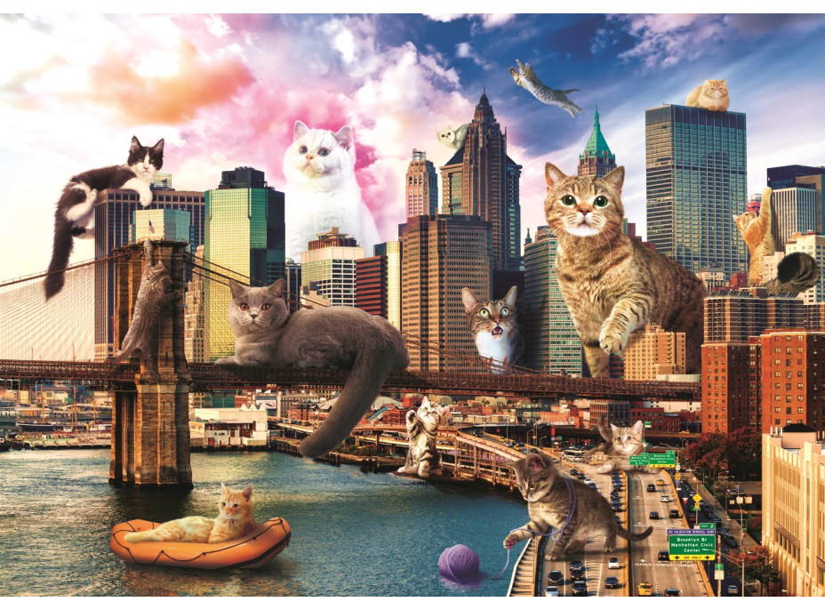 TREFL Puzzle Legrační mestá: Mačky v New Yorku 1000 dielikov