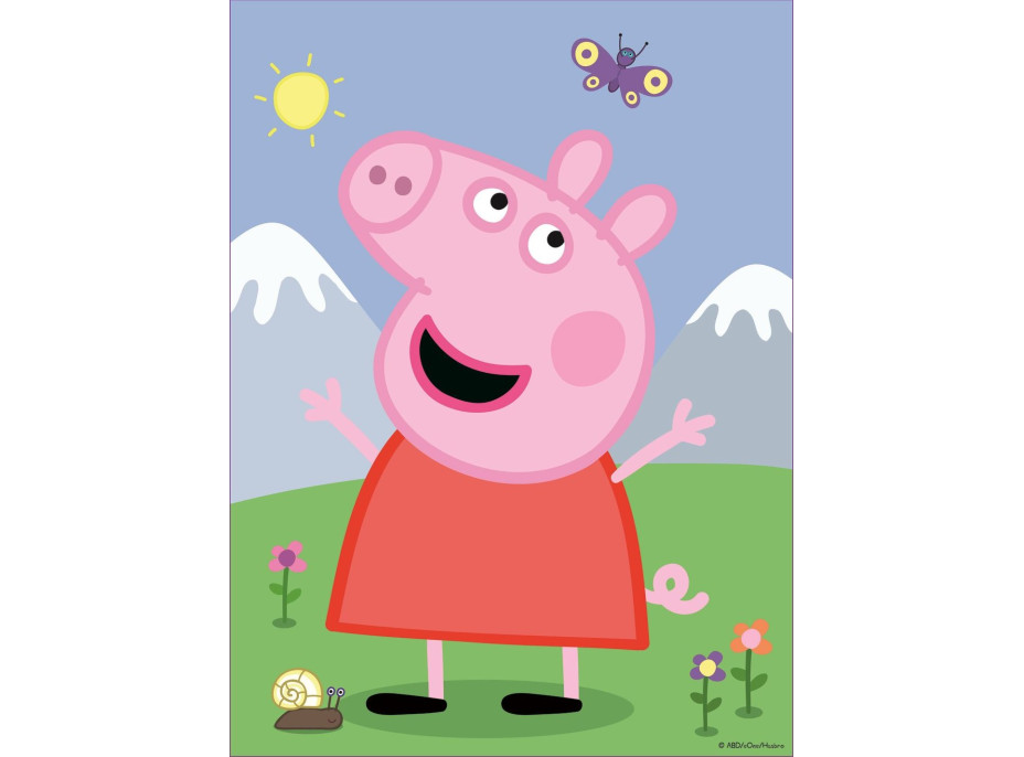 TREFL Obojstranné puzzle Prasiatko Peppa: Dobrý deň BABY MAXI 2x10 dielikov